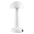 GloboStar® COCO 76508 Μοντέρνο Επιτραπέζιο Φωτιστικό Πορτατίφ LED 1.5W 105lm 120° DC 5V Επαναφορτιζόμενο με Μπαταρία 1800mAh - Διακόπτη Αφής με 3 Εντάσεις Φωτισμού Θερμό Λευκό 2700K Dimmable - Φ10 x 22cm - Λευκό