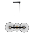 GloboStar® VERONA 00586 Μοντέρνο Κρεμαστό Φωτιστικό Ράγα Τρίφωτο 3 x E27 IP20 Μαύρο & Χρυσό Μέταλλο - Μ50 x Π28 x Υ20cm