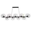 GloboStar® VERONA 00588 Μοντέρνο Κρεμαστό Φωτιστικό Ράγα Πολύφωτο 9 x E27 Μαύρο & Χρυσό Μέταλλο - Μ140 x Π28 x Υ20cm