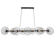GloboStar® VERONA 00588 Μοντέρνο Κρεμαστό Φωτιστικό Ράγα Πολύφωτο 9 x E27 Μαύρο & Χρυσό Μέταλλο - Μ140 x Π28 x Υ20cm