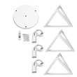 GloboStar® TRIANGLE 00617 Μοντέρνο Κρεμαστό Φωτιστικό Πλέγμα Τρίφωτο 3 x E27 IP20 Λευκό Μέταλλο - Μ49 x Π49 x Y130cm