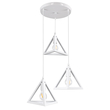 GloboStar® TRIANGLE 00617 Μοντέρνο Κρεμαστό Φωτιστικό Πλέγμα Τρίφωτο 3 x E27 IP20 Λευκό Μέταλλο - Μ49 x Π49 x Y130cm