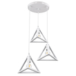 GloboStar® TRIANGLE 00617 Μοντέρνο Κρεμαστό Φωτιστικό Πλέγμα Τρίφωτο 3 x E27 IP20 Λευκό Μέταλλο - Μ49 x Π49 x Y130cm
