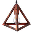 GloboStar® TRIANGLE 00618 Μοντέρνο Κρεμαστό Φωτιστικό Πλέγμα Τρίφωτο 3 x E27 IP20 Χάλκινο Μέταλλο - Μ49 x Π49 x Y130cm