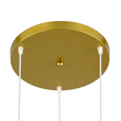 GloboStar® TRIANGLE 00620 Μοντέρνο Κρεμαστό Φωτιστικό Πλέγμα Τρίφωτο 3 x E27 IP20 Χρυσό Μέταλλο - Μ49 x Π49 x Y130cm