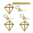 GloboStar® TRIANGLE 00625 Μοντέρνο Κρεμαστό Φωτιστικό Ράγα Τρίφωτο 3 x E27 IP20 Χρυσό Μέταλλο - Μ70 x Π22 x Y130cm