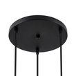 GloboStar® DILLON 00626 Μοντέρνο Κρεμαστό Φωτιστικό Καμπάνα Τρίφωτο 3 x E27 IP20 Μαύρο Μέταλλο με Μπεζ Ξύλο - Μ26 x Π26 x Υ130cm