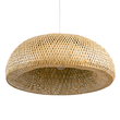 GloboStar® SAN TROPEZ 00674 Boho Κρεμαστό Φωτιστικό Ανάρτηση Μονόφωτο 1 x E27 IP20 Μπεζ Ξύλο - Μ80 x Π80 x Y28cm