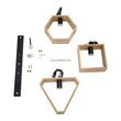 GloboStar® ELISE 00682 Μοντέρνο Κρεμαστό Φωτιστικό Ράγα Τρίφωτο 3 x E27 IP20 Μπεζ Ξύλο με Μαύρο Μέταλλο - Μ76 x Π8 x Υ130cm