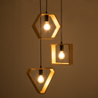 GloboStar® ELISE 00683 Μοντέρνο Κρεμαστό Φωτιστικό Ανάρτηση Τρίφωτο 3 x E27 IP20 Μπεζ Ξύλο με Μαύρο Μέταλλο - Μ55 x Π55 x Υ130cm