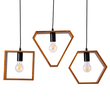 GloboStar® ELISE 00684 Μοντέρνο Κρεμαστό Φωτιστικό Ράγα Τρίφωτο 3 x E27 IP20 Καφέ Ξύλο με Μαύρο Μέταλλο - Μ76 x Π8 x Υ130cm