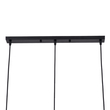 GloboStar® ELISE 00682 Μοντέρνο Κρεμαστό Φωτιστικό Ράγα Τρίφωτο 3 x E27 IP20 Μπεζ Ξύλο με Μαύρο Μέταλλο - Μ76 x Π8 x Υ130cm