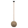 GloboStar® MANDALA 00731 Boho Κρεμαστό Φωτιστικό Πλέγμα Μονόφωτο 1 x E27 IP20 Μπεζ Σχοινί - Μ30 x Π30 x Y30cm
