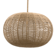 GloboStar® MANDALA 00732 Boho Κρεμαστό Φωτιστικό Πλέγμα Μονόφωτο 1 x E27 IP20 Μπεζ Σχοινί - Μ80 x Π80 x Υ60cm