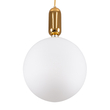 GloboStar® MAVERICK 00940 Μοντέρνο Κρεμαστό Φωτιστικό Μπάλα Μονόφωτο 1 x E27 IP20 Χρυσό Μέταλλο με Λευκό Γυαλί - Μ30 x Π30 x Υ48cm