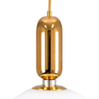 GloboStar® MAVERICK 00940 Μοντέρνο Κρεμαστό Φωτιστικό Μπάλα Μονόφωτο 1 x E27 IP20 Χρυσό Μέταλλο με Λευκό Γυαλί - Μ30 x Π30 x Υ48cm