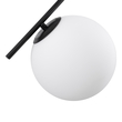 GloboStar® MONROE 00952 Μοντέρνο Κρεμαστό Φωτιστικό Μπάλα Τρίφωτο 3 x E27 IP20 Μαύρο Μέταλλο με Λευκό Γυαλί - Μ60 x Π60 x Υ50cm