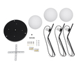 GloboStar® MONROE 00952 Μοντέρνο Κρεμαστό Φωτιστικό Μπάλα Τρίφωτο 3 x E27 IP20 Μαύρο Μέταλλο με Λευκό Γυαλί - Μ60 x Π60 x Υ50cm