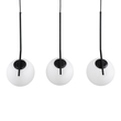 GloboStar® MONROE 00954 Μοντέρνο Κρεμαστό Φωτιστικό Ράγα Τρίφωτο 3 x E27 IP20 Μαύρο Μέταλλο με Λευκό Γυαλί - Μ74 x Π25 x Υ50cm