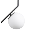 GloboStar® MONROE 00959 Μοντέρνο Κρεμαστό Φωτιστικό Μπάλα Μονόφωτο 1 x E27 IP20 Μαύρο Μέταλλο με Λευκό Γυαλί - Μ15 x Π15 x Υ49cm