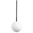 GloboStar® MONROE 00959 Μοντέρνο Κρεμαστό Φωτιστικό Μπάλα Μονόφωτο 1 x E27 IP20 Μαύρο Μέταλλο με Λευκό Γυαλί - Μ15 x Π15 x Υ49cm