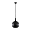GloboStar® ROCKFORD 01287-B Μοντέρνο Κρεμαστό Φωτιστικό Καμπάνα Μονόφωτο 1 x E27 IP20 Μαύρο & Χρυσό Μέταλλο - Μ24 x Π24 x Y27cm
