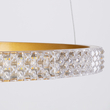 GloboStar® DIAMOND TRIO 61143 Κρεμαστό Φωτιστικό Δαχτυλίδι-Κύκλος LED CCT 100W 12123lm 360° AC 220-240V - Εναλλαγή Φωτισμού μέσω Τηλεχειριστηρίου All In One Ψυχρό 6000k+Φυσικό 4500k+Θερμό 2700k Dimmable Φ25+40+60cm - Χρυσό Βούρτσας - 3 Years Warranty