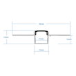GloboStar® PLASTERBOARD-PROFILE 70839-2M Προφίλ Αλουμινίου - Βάση & Ψύκτρα Ταινίας LED με Μαύρο Φιμέ Κάλυμμα - Χωνευτή Χρήση σε Γυψοσανίδα - Trimless - Πατητό Κάλυμμα - Ασημί - 2 Μέτρα - Πακέτο 5 Τεμαχίων - Μ200 x Π5.6 x Υ1.5cm