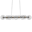 GloboStar® VERONA 00588 Μοντέρνο Κρεμαστό Φωτιστικό Ράγα Πολύφωτο 9 x E27 Μαύρο & Χρυσό Μέταλλο - Μ140 x Π28 x Υ20cm