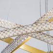 GloboStar® DIAMOND TRIO 61139-DECO Κρεμαστό Φωτιστικό Δαχτυλίδι-Κύκλος LED CCT 120W 14723lm 360° AC 220-240V - Εναλλαγή Φωτισμού μέσω Τηλεχειριστηρίου All In One Ψυχρό 6000k+Φυσικό 4500k+Θερμό 2700k Dimmable Φ40+60+80cm - Χρυσό Βούρτσας - 3 Years Warranty