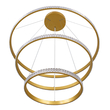 GloboStar® DIAMOND TRIO 61139-DECO Κρεμαστό Φωτιστικό Δαχτυλίδι-Κύκλος LED CCT 120W 14723lm 360° AC 220-240V - Εναλλαγή Φωτισμού μέσω Τηλεχειριστηρίου All In One Ψυχρό 6000k+Φυσικό 4500k+Θερμό 2700k Dimmable Φ40+60+80cm - Χρυσό Βούρτσας - 3 Years Warranty