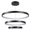 GloboStar® NEMESIS TRIO 61170-DECO Κρεμαστό Φωτιστικό Δαχτυλίδι-Κύκλος LED CCT 120W 14723lm 360° AC 220-240V - Εναλλαγή Φωτισμού μέσω Τηλεχειριστηρίου All In One Ψυχρό 6000k+Φυσικό 4500k+Θερμό 2700k Dimmable Φ40+60+80cm - Μαύρο - 3 Years Warranty
