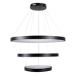 GloboStar® NEMESIS TRIO 61170-DECO Κρεμαστό Φωτιστικό Δαχτυλίδι-Κύκλος LED CCT 120W 14723lm 360° AC 220-240V - Εναλλαγή Φωτισμού μέσω Τηλεχειριστηρίου All In One Ψυχρό 6000k+Φυσικό 4500k+Θερμό 2700k Dimmable Φ40+60+80cm - Μαύρο - 3 Years Warranty