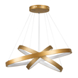 GloboStar® NEMESIS TRIO 61172-DECO Κρεμαστό Φωτιστικό Δαχτυλίδι-Κύκλος LED CCT 120W 14723lm 360° AC 220-240V - Εναλλαγή Φωτισμού μέσω Τηλεχειριστηρίου All In One Ψυχρό 6000k+Φυσικό 4500k+Θερμό 2700k Dimmable Φ40+60+80cm - Χρυσό Βούρτσας - 3 Years Warranty