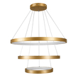 GloboStar® NEMESIS TRIO 61172-DECO Κρεμαστό Φωτιστικό Δαχτυλίδι-Κύκλος LED CCT 120W 14723lm 360° AC 220-240V - Εναλλαγή Φωτισμού μέσω Τηλεχειριστηρίου All In One Ψυχρό 6000k+Φυσικό 4500k+Θερμό 2700k Dimmable Φ40+60+80cm - Χρυσό Βούρτσας - 3 Years Warranty