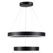 GloboStar® VENOM DUO 61185 Κρεμαστό Φωτιστικό Δαχτυλίδι-Κύκλος LED CCT 75W 8818lm 120° AC 220-240V - Εναλλαγή Φωτισμού μέσω Τηλεχειριστηρίου All In One Ψυχρό 6000K+Φυσικό 4500K+Θερμό 2700K Dimmable Φ40+60cm - Μαύρο - 3 Years Warranty