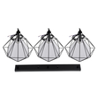 GloboStar® EIFFEL 61569 Vintage Κρεμαστό Φωτιστικό Ράγα Τρίφωτο 3 x E27 IP20 Μαύρο Μέταλλο με Λευκό Ύφασμα - Μ68 x Π25 x Υ130cm