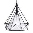 GloboStar® EIFFEL 61569 Vintage Κρεμαστό Φωτιστικό Ράγα Τρίφωτο 3 x E27 IP20 Μαύρο Μέταλλο με Λευκό Ύφασμα - Μ68 x Π25 x Υ130cm