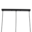 GloboStar® EIFFEL 61569 Vintage Κρεμαστό Φωτιστικό Ράγα Τρίφωτο 3 x E27 IP20 Μαύρο Μέταλλο με Λευκό Ύφασμα - Μ68 x Π25 x Υ130cm