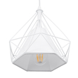 GloboStar® EIFFEL 61570 Vintage Κρεμαστό Φωτιστικό Ράγα Τρίφωτο 3 x E27 IP20 Λευκό Μέταλλο με Λευκό Ύφασμα - Μ68 x Π25 x Υ130cm