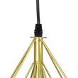 GloboStar® EIFFEL 61571 Vintage Κρεμαστό Φωτιστικό Ράγα Τρίφωτο 3 x E27 IP20 Χρυσό Μέταλλο με Λευκό Ύφασμα - Μ68 x Π25 x Υ130cm