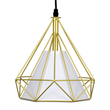 GloboStar® EIFFEL 61571 Vintage Κρεμαστό Φωτιστικό Ράγα Τρίφωτο 3 x E27 IP20 Χρυσό Μέταλλο με Λευκό Ύφασμα - Μ68 x Π25 x Υ130cm