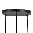 GloboStar® AVA 61572 Μοντέρνο Κρεμαστό Φωτιστικό Καμπάνα Τρίφωτο 3 x E27 IP20 Μαύρο Μέταλλο με Μπεζ Ξύλο - Μ35 x Π35 x Υ130cm