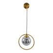 GloboStar® VIENNA 00923 Μοντέρνο Επιτοίχιο Φωτιστικό Απλίκα Μονόφωτο 1 x E27 IP20 Χρυσό Μέταλλο με Ασημί Γυαλί - Μ25 x Π23 x Υ27cm