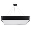 GloboStar® KAMALA 61208-P Κρεμαστή Πλαφονιέρα Οροφής LED CCT 75W 8625lm 120° AC 220-240V - Εναλλαγή Φωτισμού μέσω Τηλεχειριστηρίου All In One Ψυχρό 6000k+Φυσικό 4500k+Θερμό 2700k Dimmable Μ60 x Π60 x Υ8cm - Μαύρο - 3 Years Warranty
