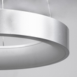 GloboStar® SALEM 61242 Κρεμαστή Πλαφονιέρα Οροφής Δαχτυλίδι-Κύκλος LED CCT 75W 8625lm 120° AC 220-240V - Εναλλαγή Φωτισμού μέσω Τηλεχειριστηρίου All In One Ψυχρό 6000k+Φυσικό 4500k+Θερμό 2700k Dimmable Φ45cm - Ασημί - 3 Years Warranty