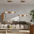 GloboStar® SALEM 61244 Κρεμαστή Πλαφονιέρα Οροφής Δαχτυλίδι-Κύκλος LED CCT 75W 8625lm 120° AC 220-240V - Εναλλαγή Φωτισμού μέσω Τηλεχειριστηρίου All In One Ψυχρό 6000k+Φυσικό 4500k+Θερμό 2700k Dimmable Φ45cm - Καφέ Χάλκινο - 3 Years Warranty