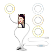 GloboStar® 75808 Professional Digital Ring Light Φ9cm LED SMD 10W 1000lm 180° DC 5V με Καλώδιο Τροφοδοσίας USB - Ενσωματωμένο Χειριστήριο Εναλλαγής Χρωμάτων & 1 Βάση Τηλεφώνου - CCT Θερμό Λευκό 3000K - Φυσικό Λευκό 4500K - Ψυχρό Λευκό 6000K Dimmable Λευκό