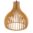 GloboStar® SCANDINAVIA 01697 Μοντέρνο Κρεμαστό Φωτιστικό Πλέγμα Μονόφωτο 1 x E27 IP20 Μπεζ Ξύλο - Μ35 x Π35 x Υ35cm