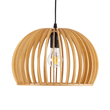 GloboStar® SCANDINAVIA 01698 Μοντέρνο Κρεμαστό Φωτιστικό Πλέγμα Μονόφωτο 1 x E27 IP20 Μπεζ Ξύλο - Μ33 x Π33 x Υ20cm
